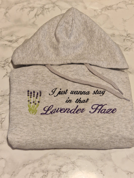 Lavender Haze inspired embroidered sweatshirt